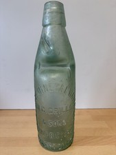 Vintage Codd Neck Glass Bottle with Marble, Harbourne Mineral Waterworks