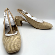 NYDJ 7.5 M Natural Stripped Raffia NAAPA Pump Farlene