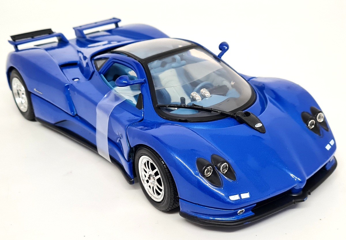 Motormax 1/18 Pagani Zonda S Blue Supercar SPARES REPAIRS Diecast Model Car