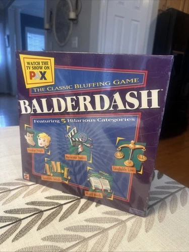 Balderdash The Classic Bluffing Board Game (Mattel, 2003) - Vintage -NEW Sealed!