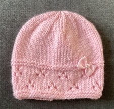 Hand Knitted Baby Hat 0-3 Months