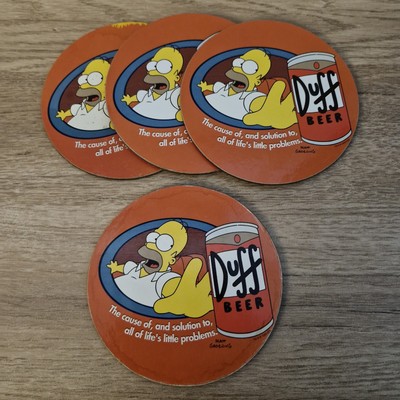 4er Set The Simpsons Getränk Untersetzer Groß Korken Unterlegt 5'' Untersetzer 2005 Duff Bier