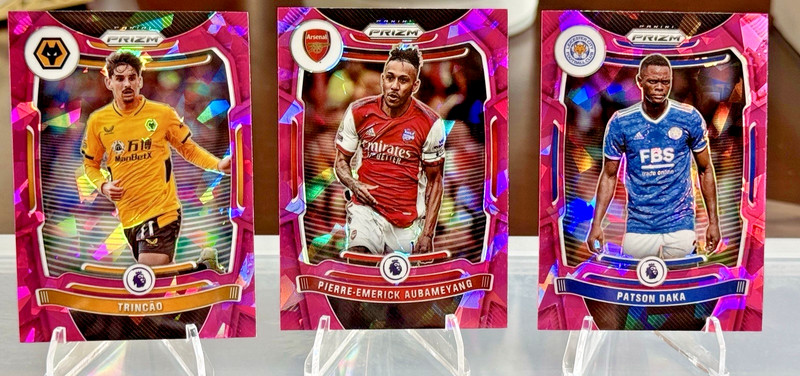 2021-22 Panini Select Premier League Pink Cracked Ice PRIZM Parallel 3 Card Lot