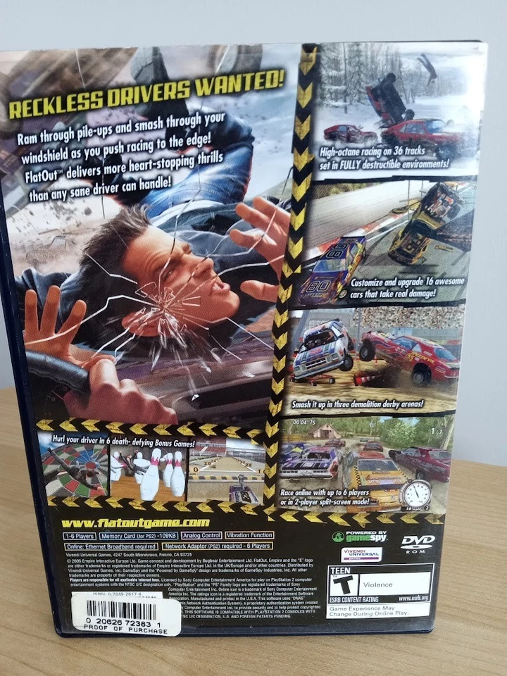 Flatout Sony PlayStation 2 2005 PS2 CIB Complete In Box NSTC-U/C TESTED - Image 2 of 4