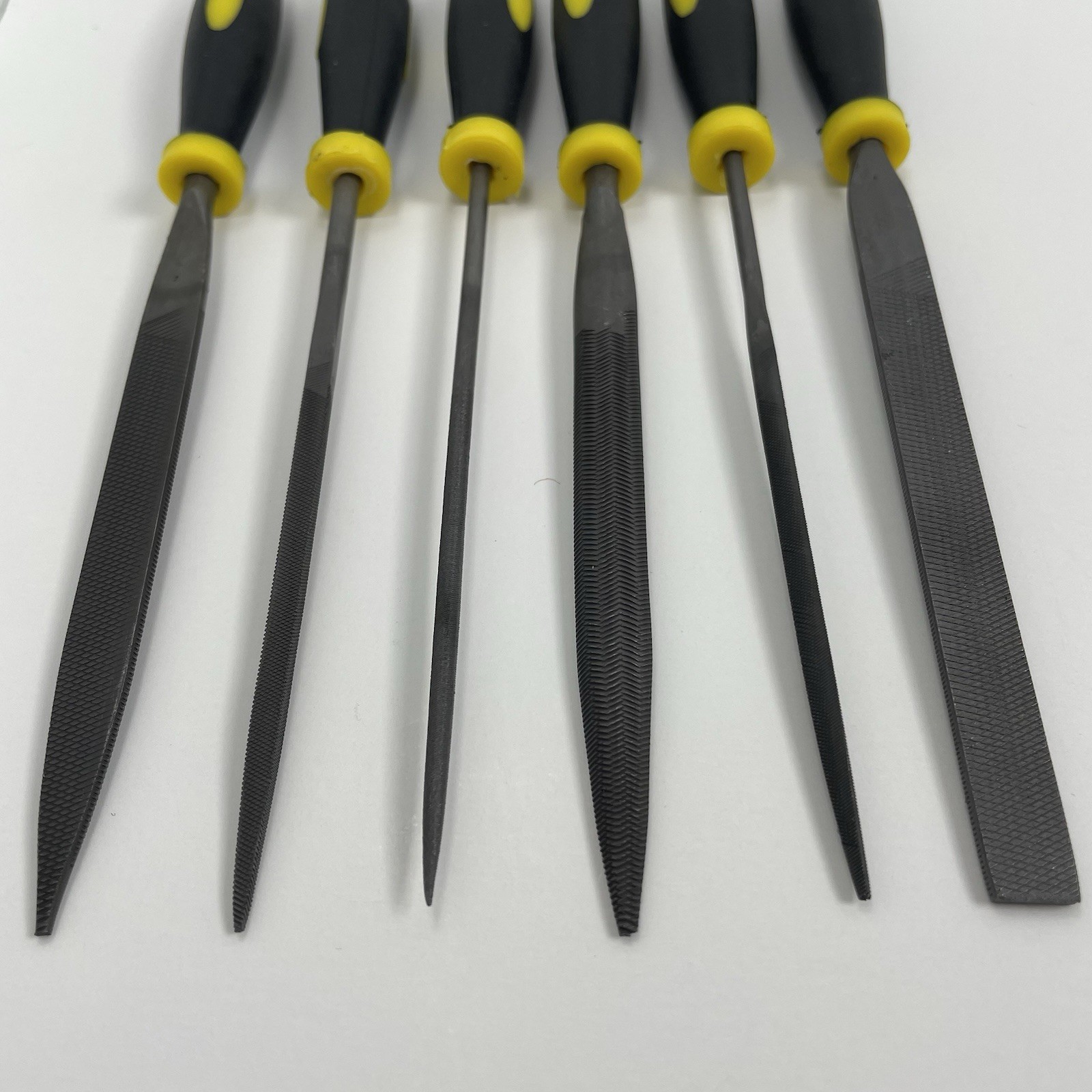 Grobet USA 6-Piece Cross Cut File Set With Handles, 18cm, Item No. 32.510 New