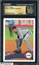 Freddie Freeman 2011 Topps #145 Braves RC Rookie CGC 10 PRISTINE