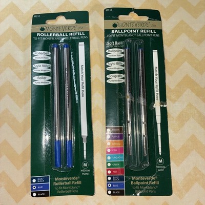 Montverde Ballpoint Pen Refills BLUE Fits Mont Blanc (Medium Point) 2 Pack (GAN)