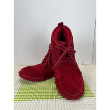 UGG Neumel Ankle chukka Boots lace up Women's Size 6 Red suede 1017320K