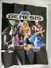 Damaged - Vintage 1990s Sega Genesis Promotional Poster Insert -Approx 22" x 17"