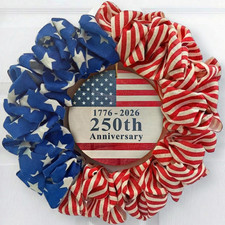 4Th of July Wreath for Front Door - 20 Inch Memorial Day Patriotic Decorations O