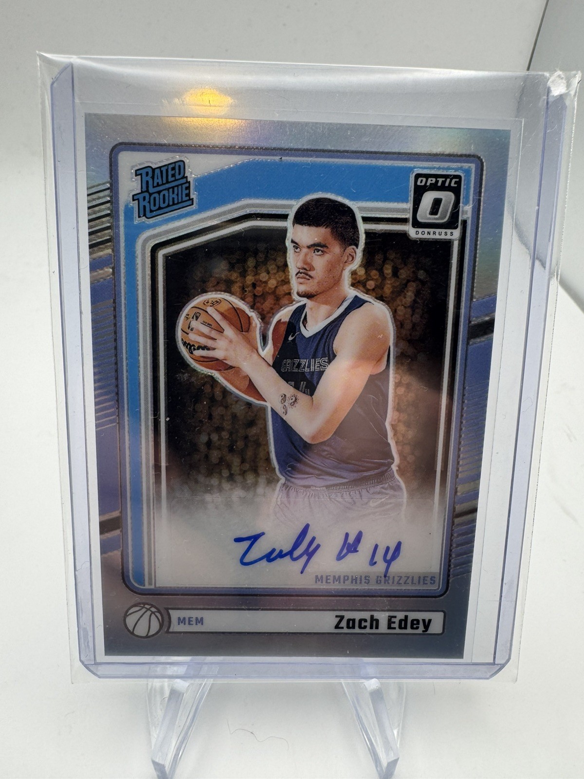 2024-25 Donruss Optic Zach Edey Rated Rookie Holo RC Auto Grizzlies