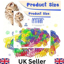 20 Pack Cat Spring Toys for Indoor Cats, Colorful & Durable Plastic Spring Coils