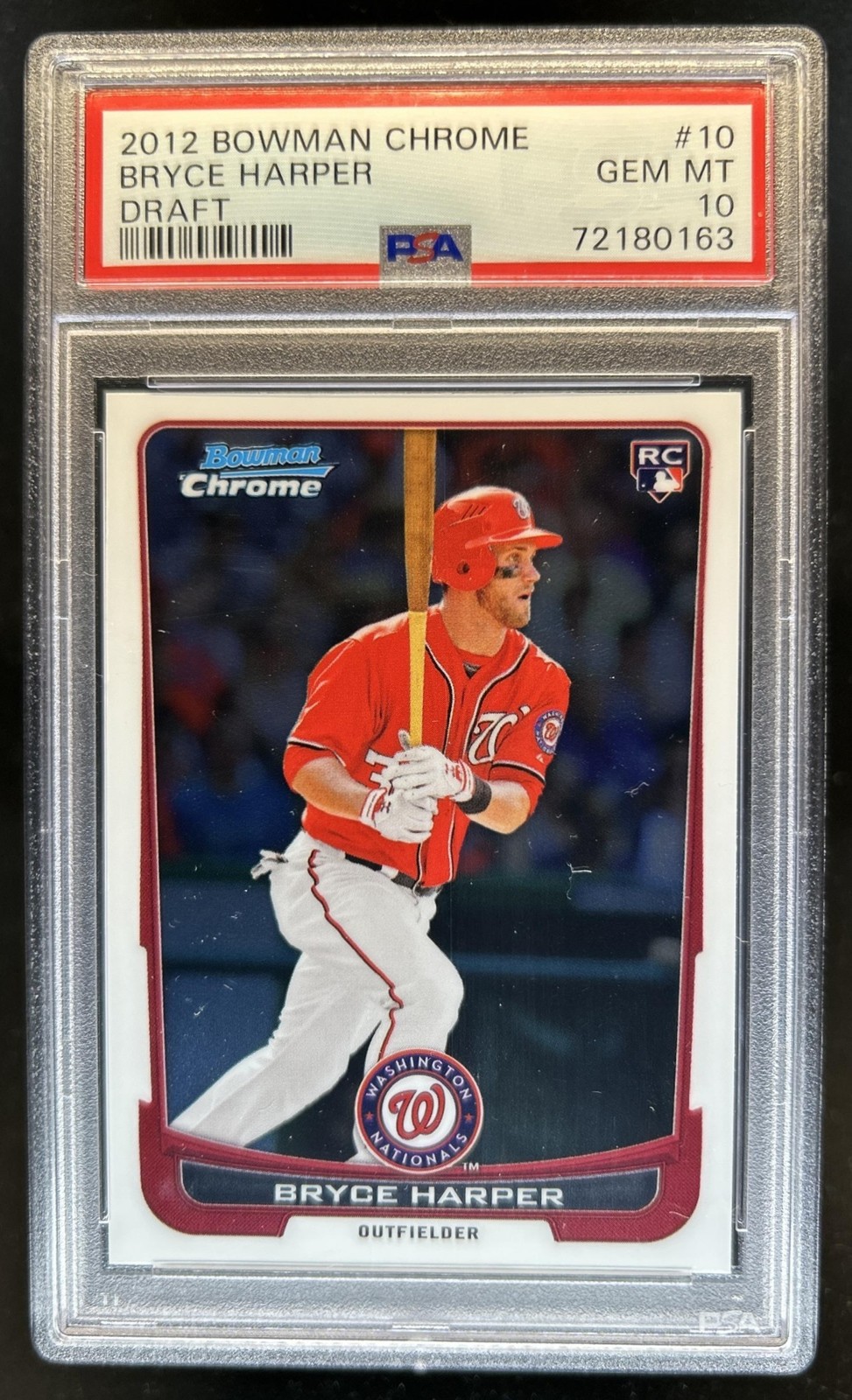 2012 Bowman Draft Picks & Prospects Bryce Harper Chrome RC #10 Nationals PSA 10
