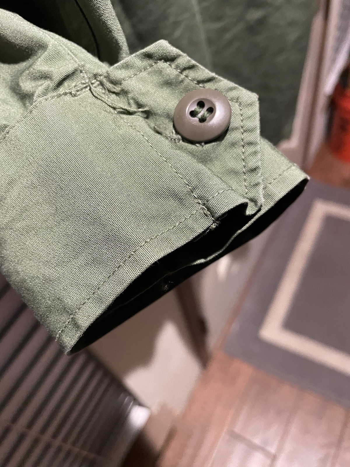 US Military Coat Man's Cotton, WR Poplin OG Army Shade 107, Large Regular