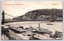 Antique Hungary Postcard BUDAPEST Elisabeth Bridge Gellert Hill 1908