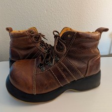 London Underground Ankle Combat Boots Womens 10 US Brown Willy Chunky 90s Y2K
