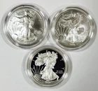 LOT OF 3 AMERICAN SILVER EAGLE U.S. MINT! PERFECT COINS! ASTOUNDING! NR #G2193