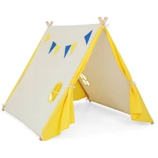 Large Triangular Kids Play Tent w/Selected Pine Wood Material Portable Playhouse