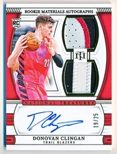 2024-25 National Treasures Donovan Clingan Dual Prime Patch Auto Rc #RMD-DON /25