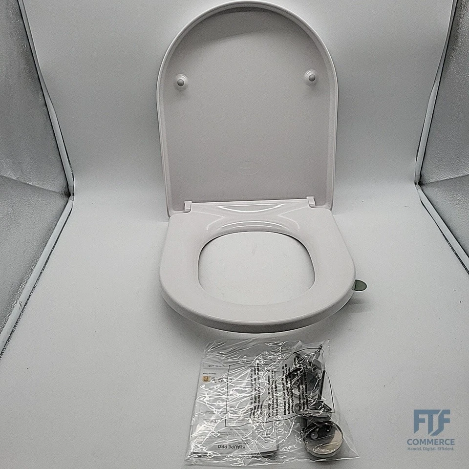 Toilettendeckel mit Absenkautomatik D-Form [KURZ],YEAUPE PRO WC Sitz mit Puller 