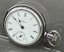 1891 Elgin Model 1 Grade 110 11J Size 0s Pocket Watch For Parts Or Repair