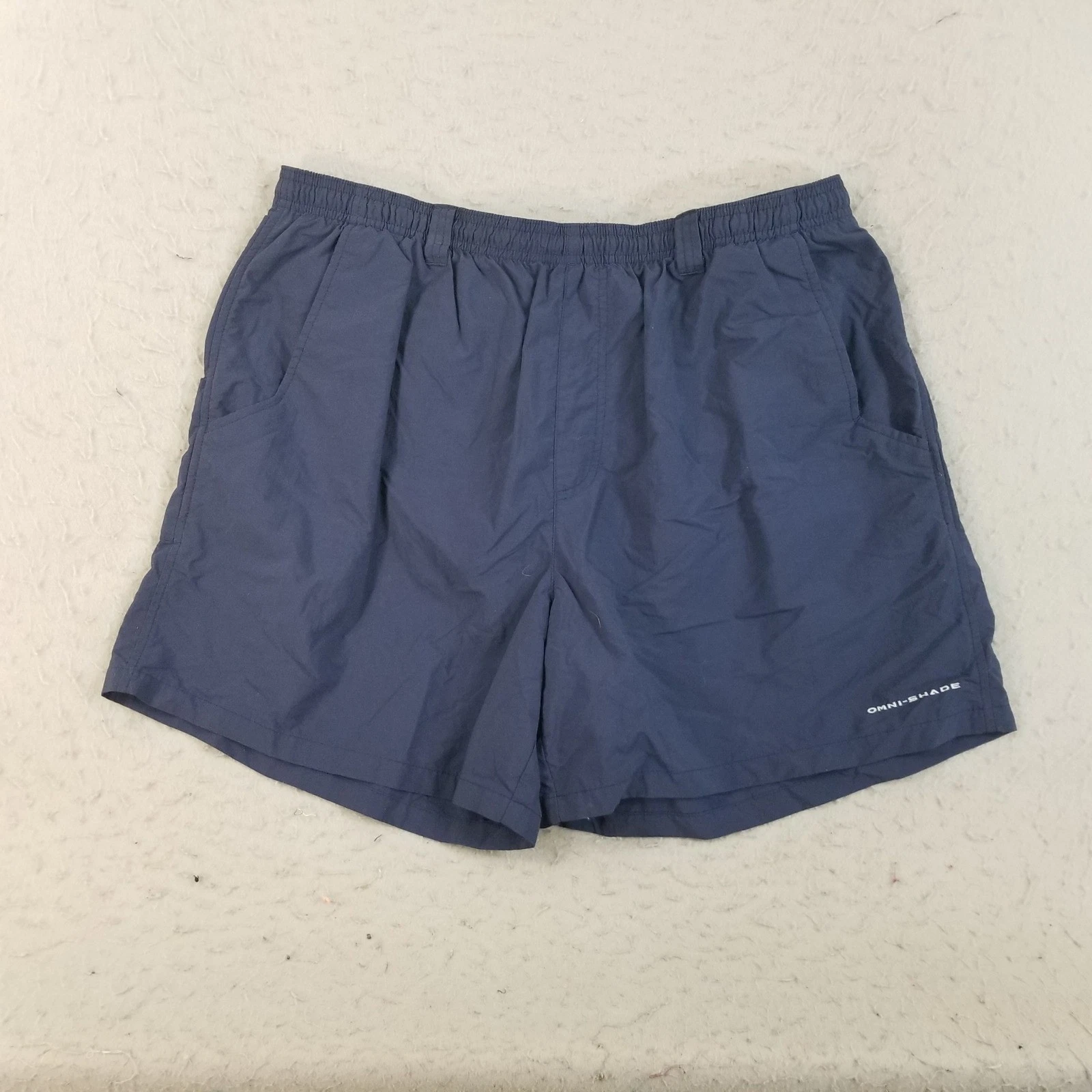 Columbia Shorts Mens XL Navy PFG Backcast III Water Fishing Omni-Shade Nylon