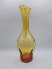 Vintage Blenko 64D Optic Vase Honey Amber MCM...