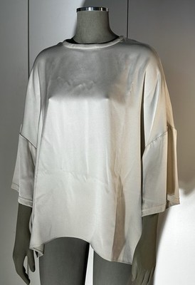 Ahlvar Gallery Seidenbluse Seidenshirt Creme Gr. M Oversized Silk Tee