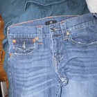True Religion Joey Flare Jeans Blue Denim Distressed Contrast Stitching — photo 5