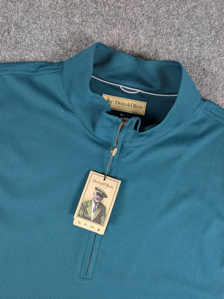 Chaleco de calle Donald Ross para hombre 2XL verde 1/2 cremallera pulóver rendimiento de golf nuevo con etiquetas Foto 2 de 4