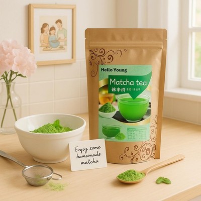 Premium Organic Matcha Green Tea Powder 100g Flavor for Latte Morning Drink
