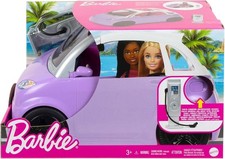 Barbie Auto, Giocattoli per Bambini, "Veicolo Elettrico" con Stazione di Ricarica e Spina (HJV36)