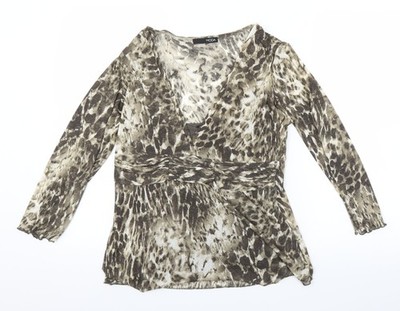 Braune Basic-Bluse Damen UK Größe 12 Moda