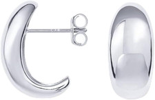 14K Gold Plated 925 Sterling Silver Post Huggie Earrings  Gold Dome Huggie Hoop