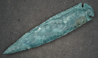 Beautiful Green Color 7'' Flint Spearhead Point Knife Blade Arrowhead I-553
