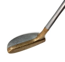Rare Acushnet Bullseye Brass ALUM Mallet Putter ML-M-6-S All Orig Leather Grip