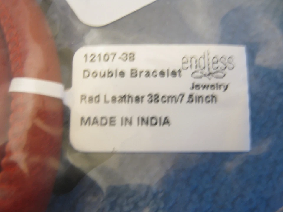 Pulsera Doble Cuero Rojo JOYERÍA INFINITA Nueva Con Etiquetas Foto 4 de 4