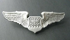 US AIR FORCE NAVIGATOR OBSERVER BASIC WINGS LAPEL JACKET PIN BADGE 3 INCHES
