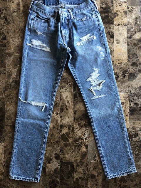 Abercrombie & Fitch Mens Langdon Slim Stretch Jeans Distressed Size 28 ...