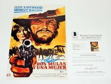 CLINT EASTWOOD SIGNED 'TWO MULES FOR SISTER SARA' 12x18 MOVIE POSTER BECKETT COA