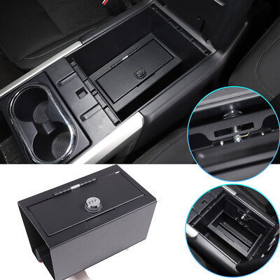 Center Console Safe GUN Storage Lock Box W/ TRAY For Nissan