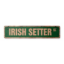 IRISH SETTER Vintage Street Sign Metal Plastic dog lover great kennel groomer