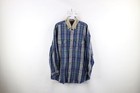 Vtg 90s Streetwear Mens Large Distressed Baggy Fit Flannel Button Shirt Plaid