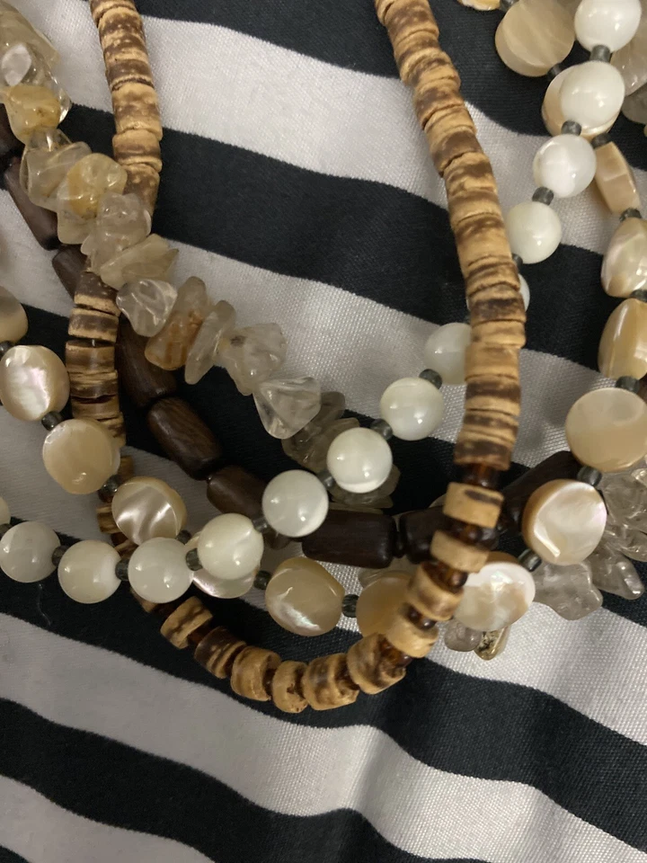 Collar Silpada MOP, Cuarzo, Tigre Coco Y Madera N1507 $99 ¡Retirado! Foto 3 de 3