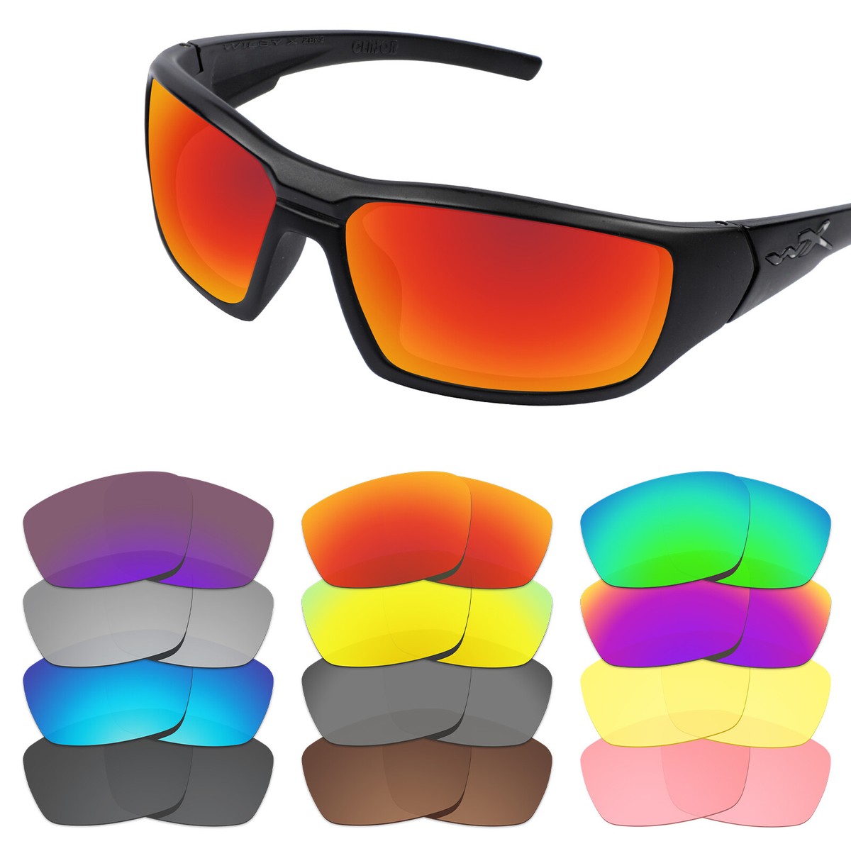 EYAR Polarized Replacement Lenses for-Wiley X Censor Sunglasses Options