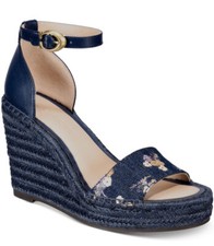 New Coach Kit Espadrille Wedge heel platform denim espadrille denim shoes women