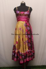 Indian Lot of Vintage Recycle Sari Silk Maxi Beach Sundress Boho Gypsy Dress
