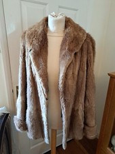 Womens Real Fur Jacket Size 14/16 Mink Colour Light Brown Fur Mink Or Coney Used