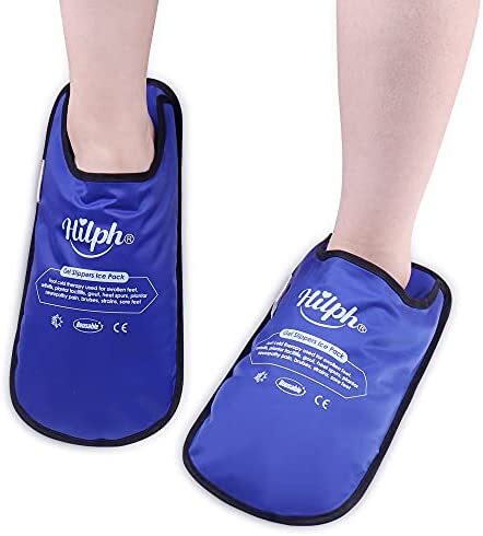 Hilph Foot & Toe Ice Pack Wrap For Broken Toes & Surgery Recovery Wearable Forefoot Gel Ice Pack Cold Therapy Sock With Strap For Hammer Toe Injuries Reusable Gout Single Blue