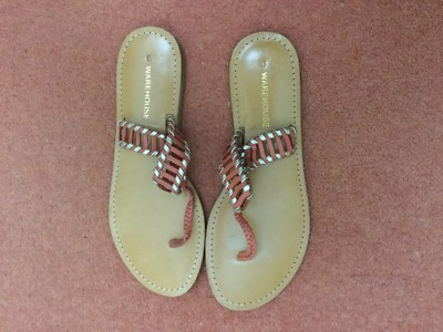 Warehouse Coral And Gold Sandals UK